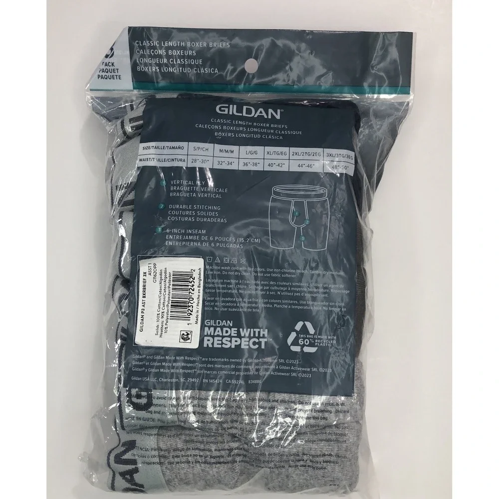 Gildan Boxer Briefs Men's Size 3XL 48'-50